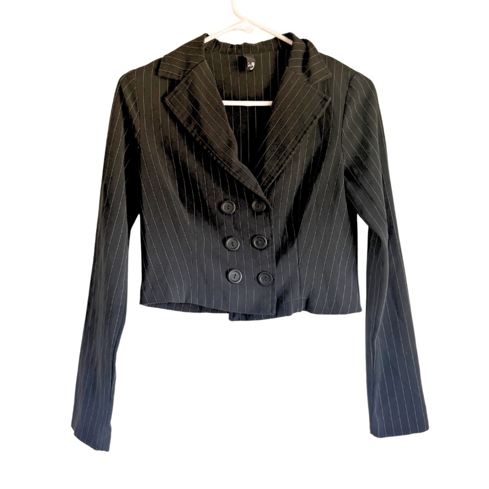 Vintage Ing Cropped Pinstripe Blazer